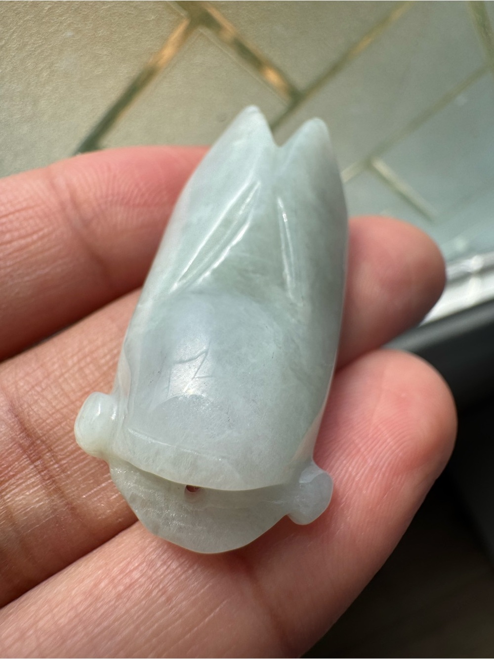Hand-Carved Jade cicada Pendant for Necklace